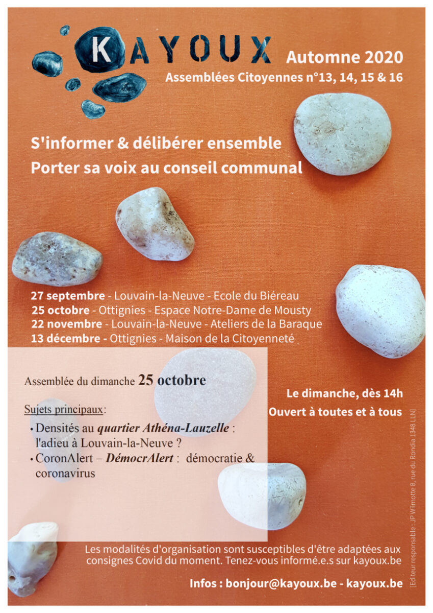 Dates des assemblées d'automne 2020 orange avec des cailloux